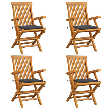 Teak folding chair online cushions